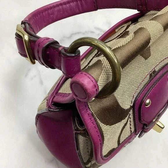 VINTAGE Y2K COACH HAND BAG‎ POPPY MINI WILLIS SIGNATURE CROSSBODY SHOULDER PURSE - Picture 6 of 16